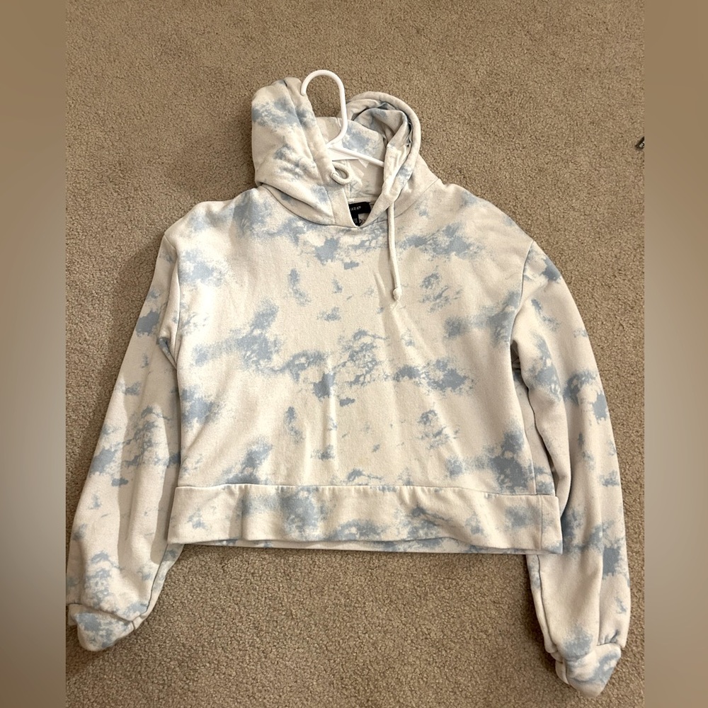 Blue & White Tie Dye Hoodie